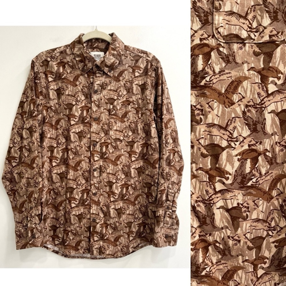 Blake Shelton x Lands' End Traditional Fit Flagship Flannel Shirt Duck Camo